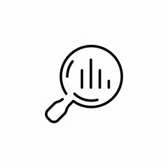 data analysis magnifier icon vector sign