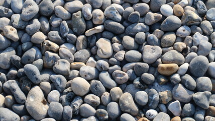 Galets de la plage de Mers-les-Bains, dans la Somme, en Picardie / Hauts-de-France (France)