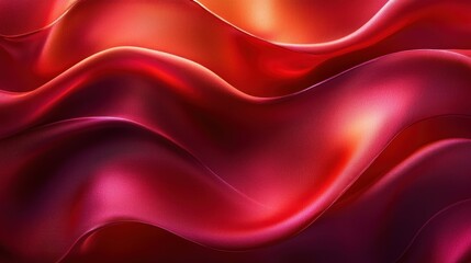Obraz premium Flowing red abstract waves background design