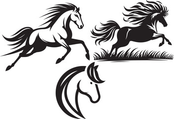Fototapeta premium silhouette image, Horse logo, vector