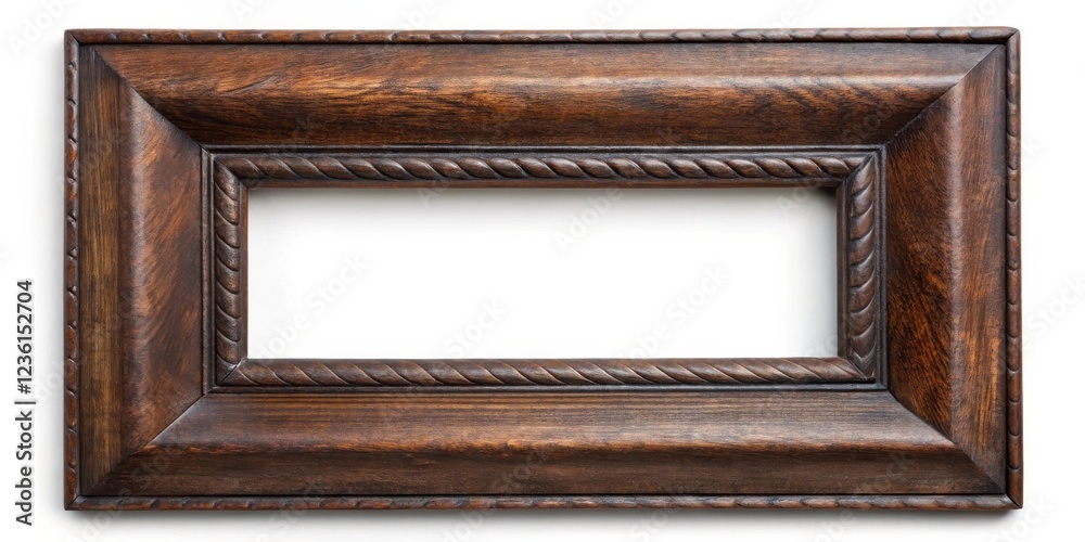 Poster ornate wooden frame with intricate carvings and rope design for a classic and elegant presentation