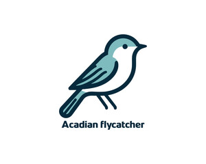 Acadian Flycatcher Bird Logo Design