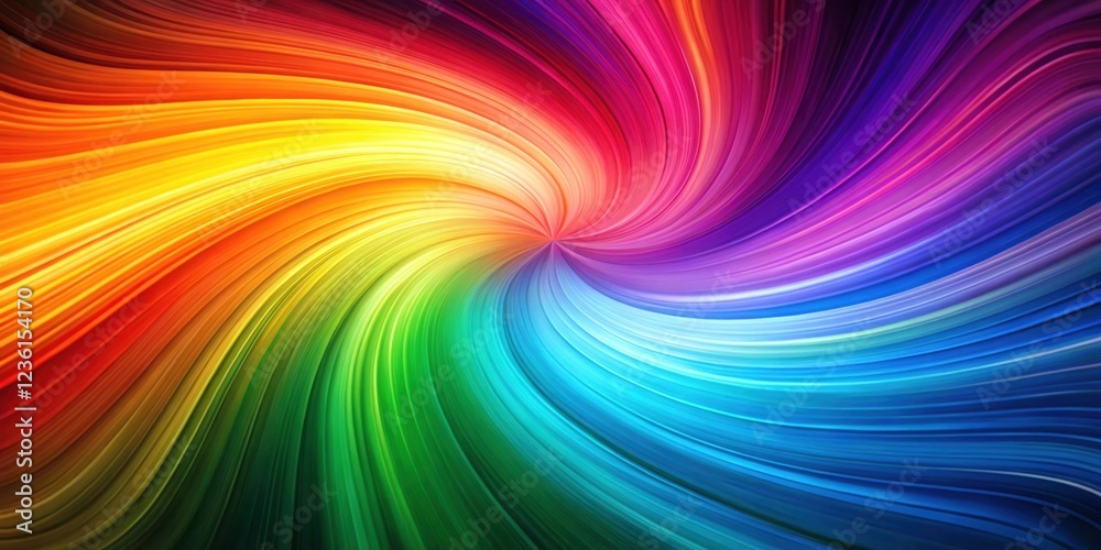 Poster Abstract Swirling Rainbow Lines of Color in a Dynamic Composition