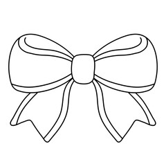 Coquette ribbon bow aesthetic outline illustration