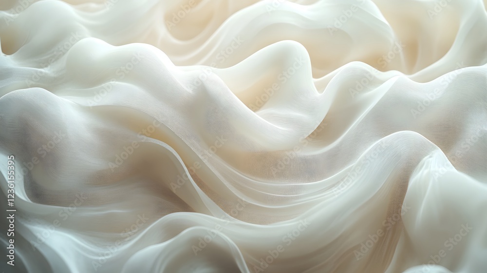 Poster soft flowing fabric with elegant sensual folds and ripples captured in a dreamy ethereal lighting se