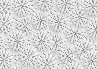 Fototapeta premium White Floral Texture Background. 3D Render Illustration. 