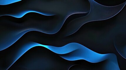 Obraz premium Abstract waves of blue light flowing through dark space