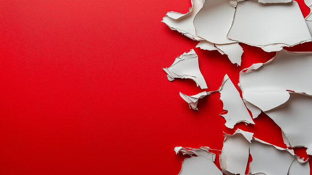 white paper scrab isolated on red background