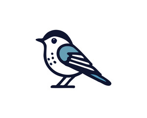 Acadian Flycatcher Bird Logo Design Icon Template