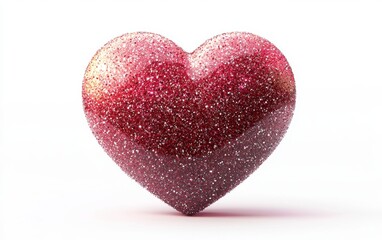 Fototapeta premium Heart crafted from sparkling fairy dust for Saint Valentines Day and 8 March Womens Day isolated on a white background