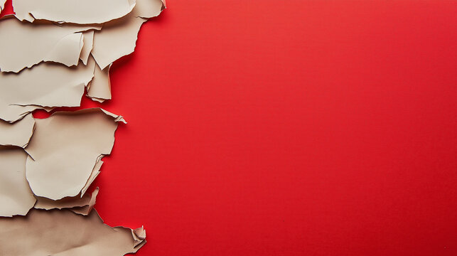 white paper scrab isolated on red background