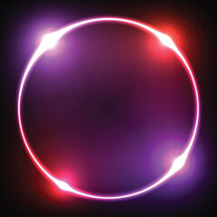 glowing red neon heart valentine day background