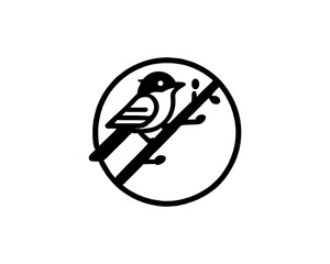 Acadian Flycatcher Bird Logo Design Icon Template