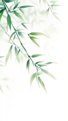 Obraz premium Serene Bamboo Leaves Botanical Illustration Nature Background