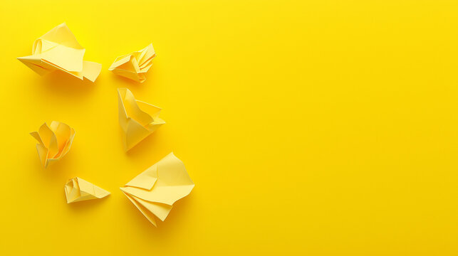 yellow  paper scarap on 3 d yellow background