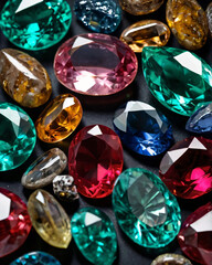 Fototapeta premium A collection of colorful gemstones displayed on a white background.