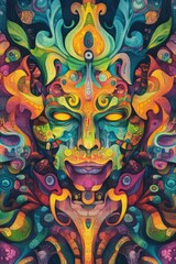 Fototapeta premium Colorful face