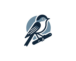 Acadian Flycatcher Bird Logo Design Icon Template