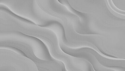 Fototapeta premium Abstract white wavy fabric texture with smooth flowing curves and a soft gradient, creating an elegant and modern digital background with a luxurious feel