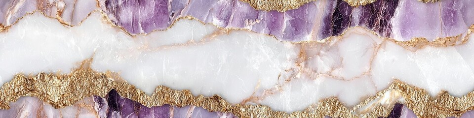 Obraz premium A stunning close-up of agate stone with purple and gold layers on a white background.