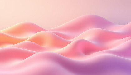 Obraz premium Abstract gradient sand dunes in soft pastel pink and orange hues, evoking a serene and calm desert landscape, with smooth flowing shapes and warm light.