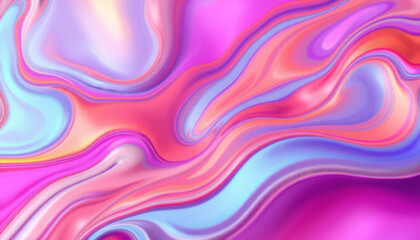 Vibrant swirling fluid patterns in pink, blue, and orange tones, creating an abstract and colorful marbled effect with smooth textures and dynamic movement.