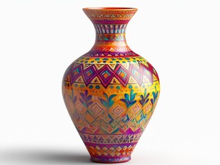 Colorful Vase on White Surface