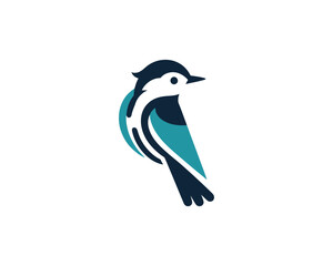 Acadian Flycatcher Bird Logo Design Icon Template