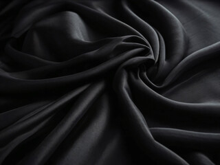 Obraz premium The black silk cloth showcases a smooth, refined surface.