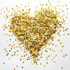 Glittering Heart-shaped Golden Confetti for Romantic Events