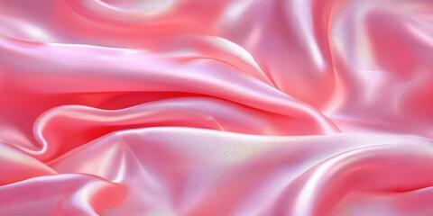 Obraz premium Soft pink satin fabric texture with gentle waves and sheen.