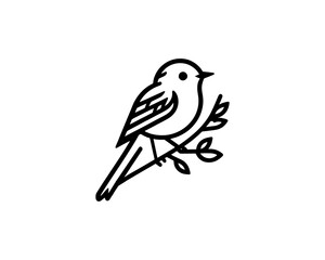 Acadian Flycatcher Bird Logo Design Icon Template