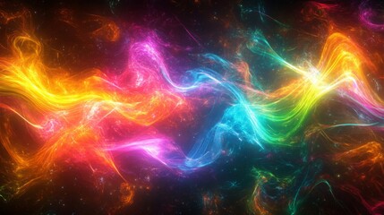 Fototapeta premium Vibrant Colorful Cosmic Energy Flow Abstract Background