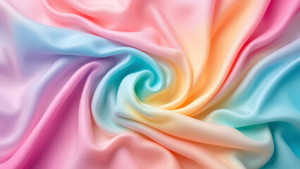 Obraz premium Multicolor fabric with smooth folds