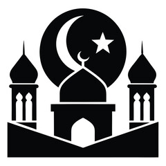 Ramadan icon silhouette vector illustration