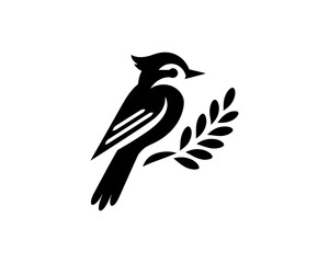 Acadian Flycatcher Bird Logo Design Icon Template