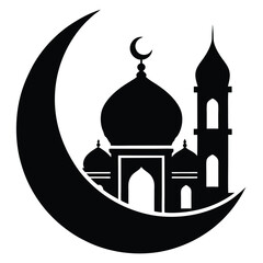 Ramadan icon silhouette vector illustration