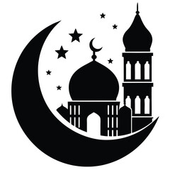 Ramadan icon silhouette vector illustration