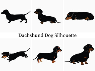 Dachshund dog Silhouette Bundle