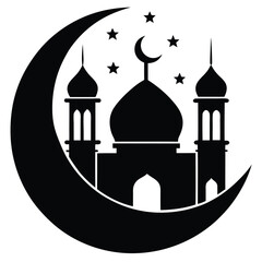 Ramadan icon silhouette vector illustration