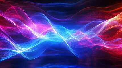 Obraz premium Abstract wavy lines background with gradient colors create a fluid and dynamic digital art piece