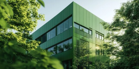 Green building with natural surroundings