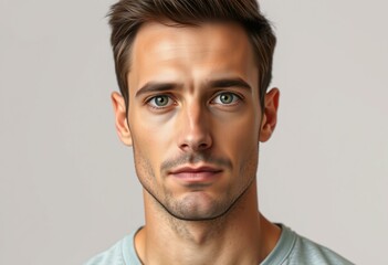Naklejka premium Male portrait on neutral background