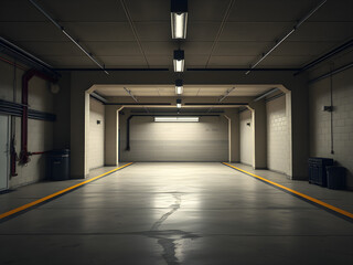 liminal space garage interior