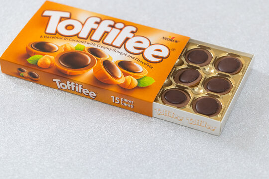 Box of Toffifee caramel candies