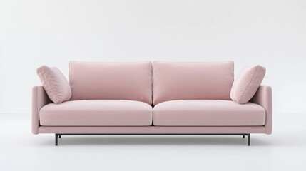 Obraz premium Pink Velvet Sofa Modern Minimalist Design