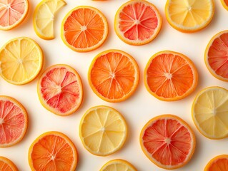 Fototapeta premium Slicing citrus fruits for fresh juices kitchen food photography bright