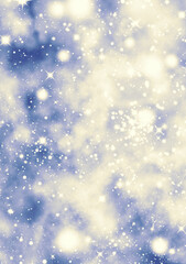Christmas Background with Snowflakes Milky Pastel Blue White Starry Splash Sparkling Colorful Dreamy Fantasy Magical Otherwordly Extraterrestrial Fairy Fairytale Warm Background