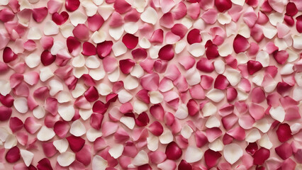 Obraz premium Charming Pink and White Rose Petals Arrangement for Romantic Themes
