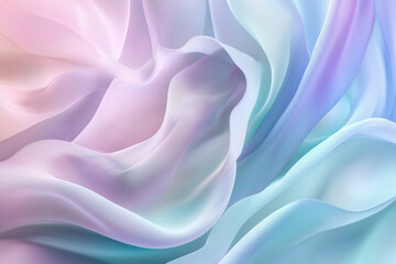 Obraz premium Delicate ethereal floral petals in pastel blue and purple hues